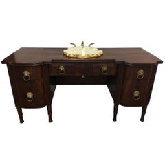 English Mahogany Sideboard with Inset Sink and Faucet, 19th Century 10