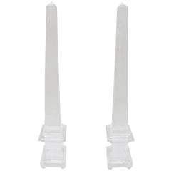 Pair of Large-Scale Lucite Obelisk 4