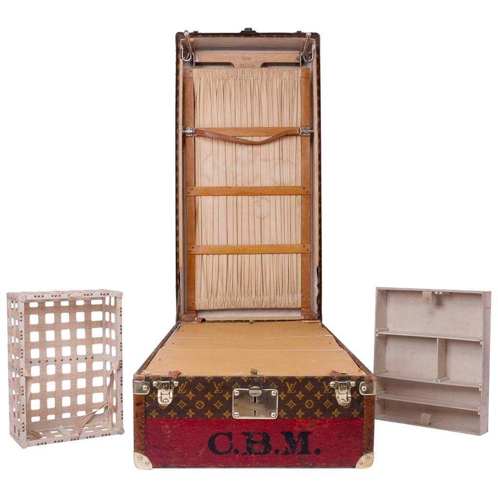 20th Century Rare Louis Vuitton Woven Canvas Wardrobe Trunk, circa 1930