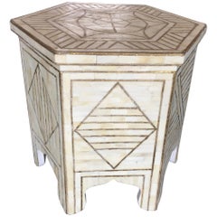 Modern Bone and Brass Side Table