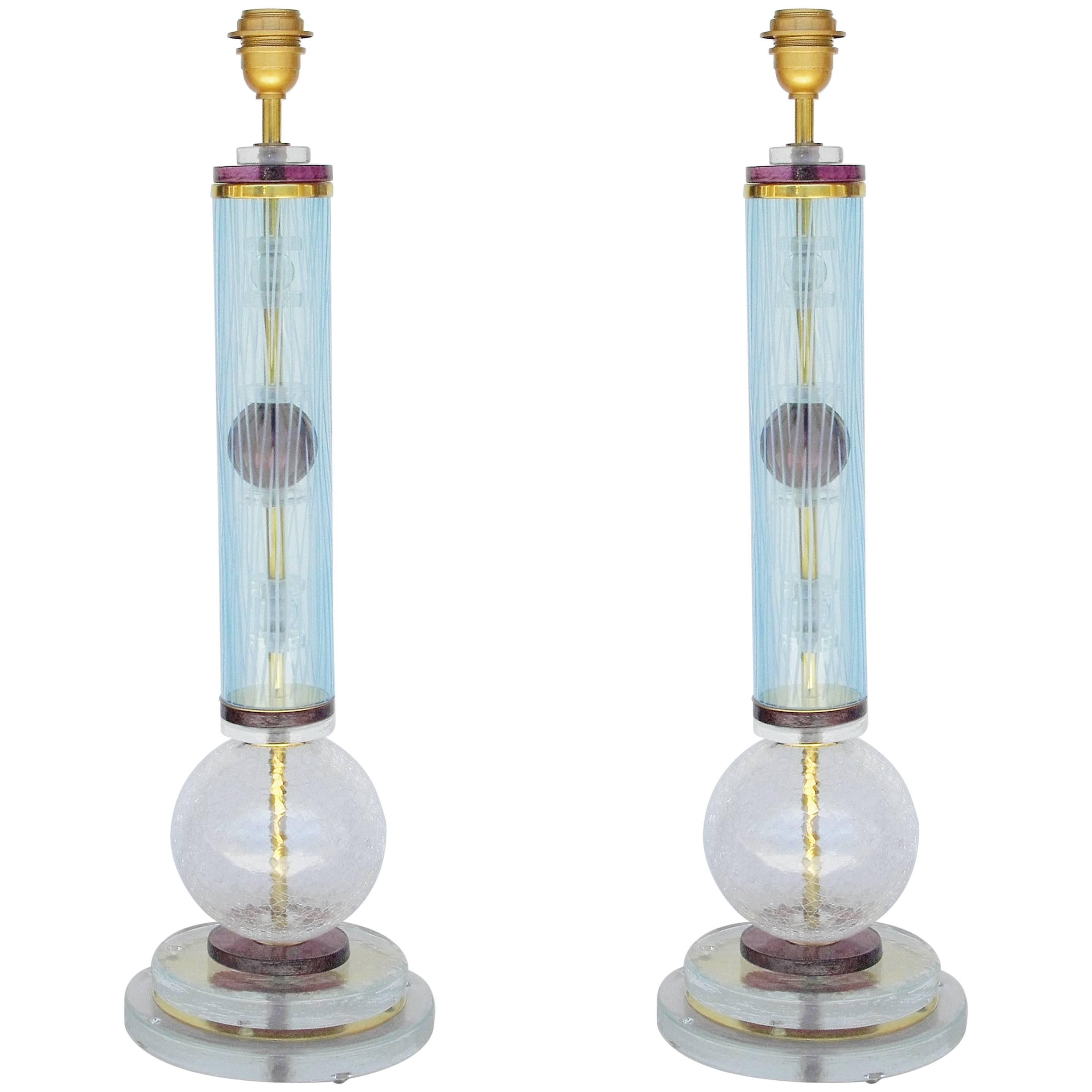 Pair of Murano Table Lamps 