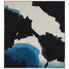 Indigo Dyed Linen Topography Panel by Mineral Workshop