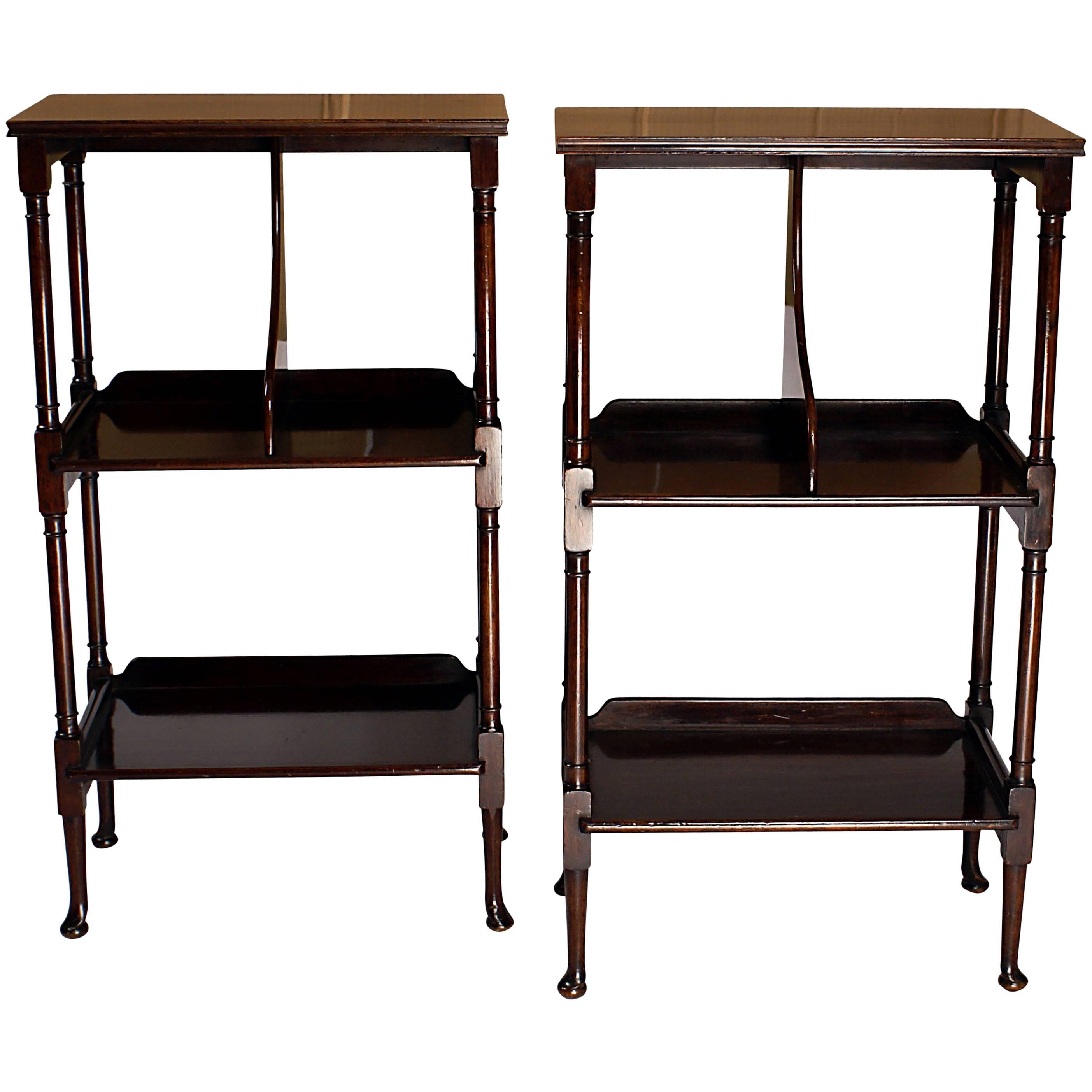 Elegant Pair of English Mahogany Standing Shelves, circa 1870