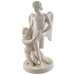 Classical Sculpture in Biscuit on Socket, Gustavsberg, Late 19th Century