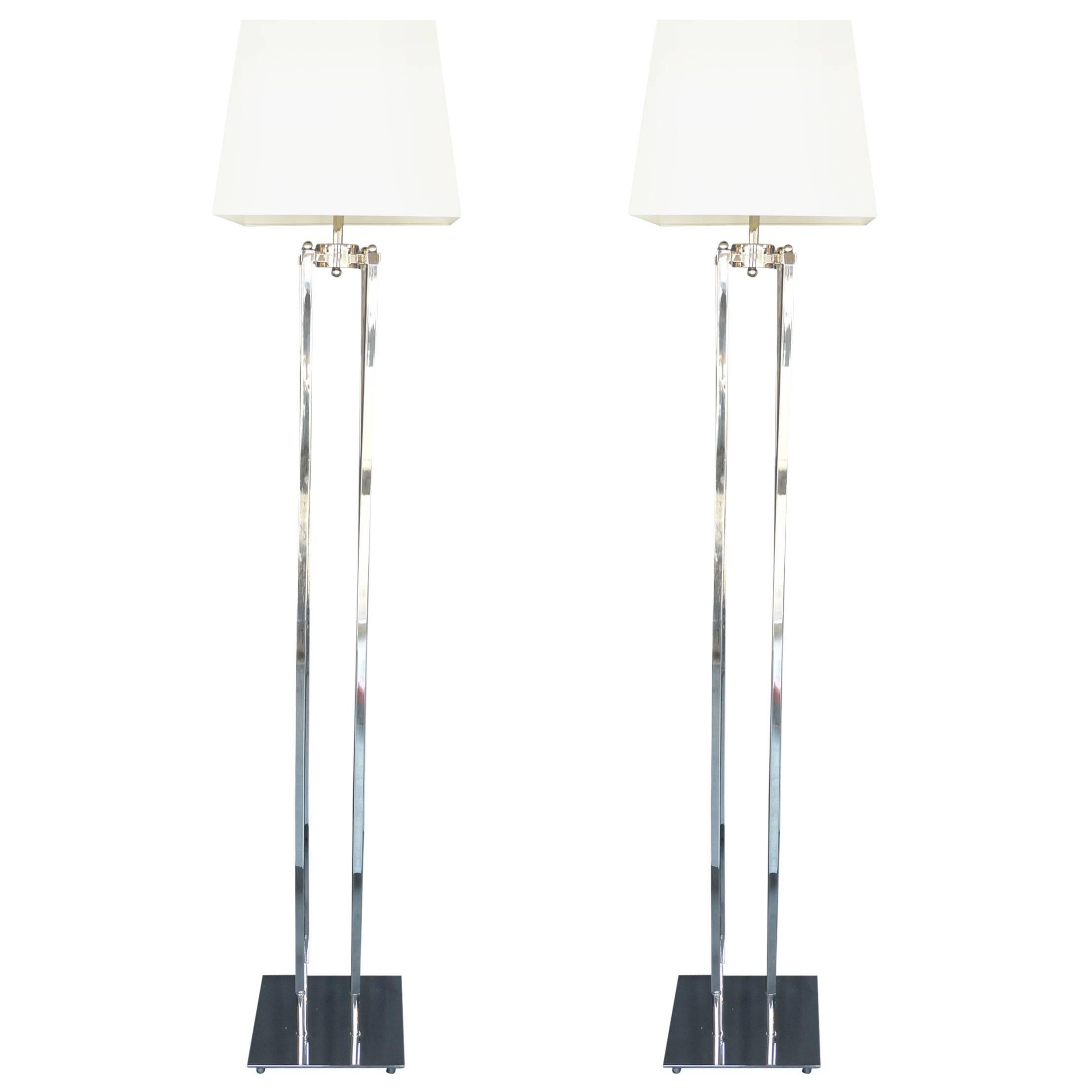 Pair of American Deco Floor Lamps For Sale