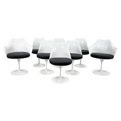 Set of Eight Eero Saarinen for Knoll Swivel Tulip Dining Chairs