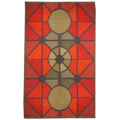 Vintage Swedish Flat-Woven Rug 10