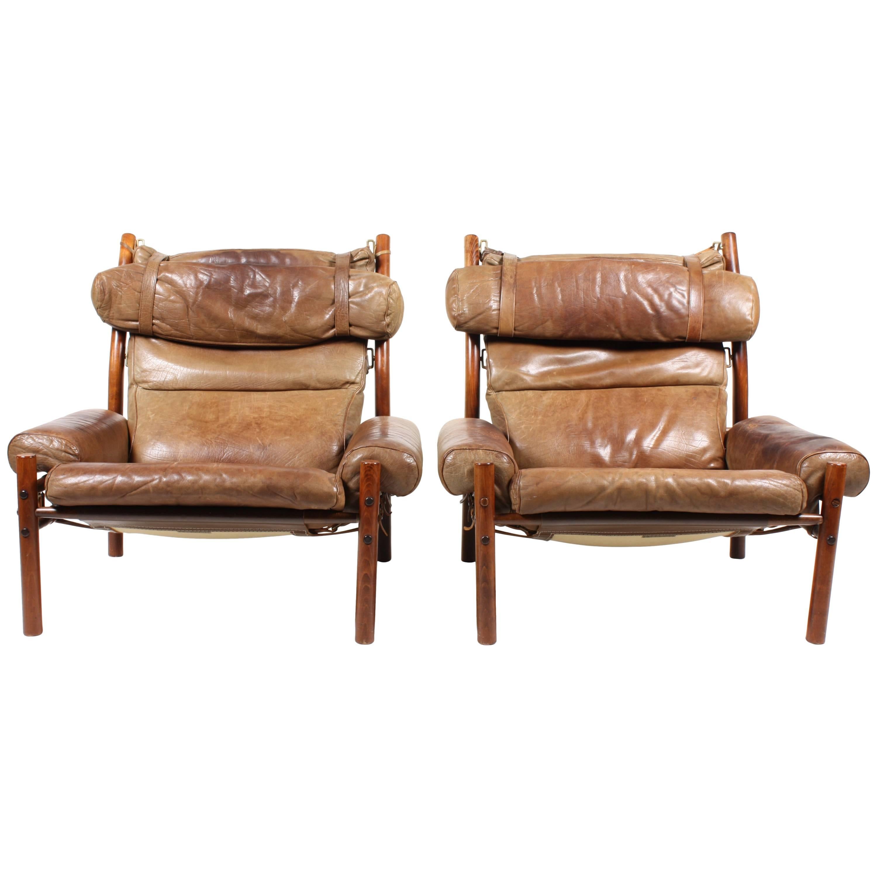 Pair of Inca Lounge Chairs by Norell