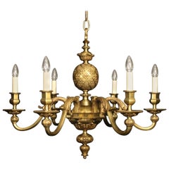 19th Century French Bronze Six-Light Antique Chandelier