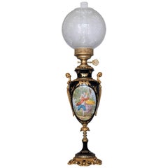 Italian Porcelain Bronze Vase Table Lamp in Sevres Style, circa 1960