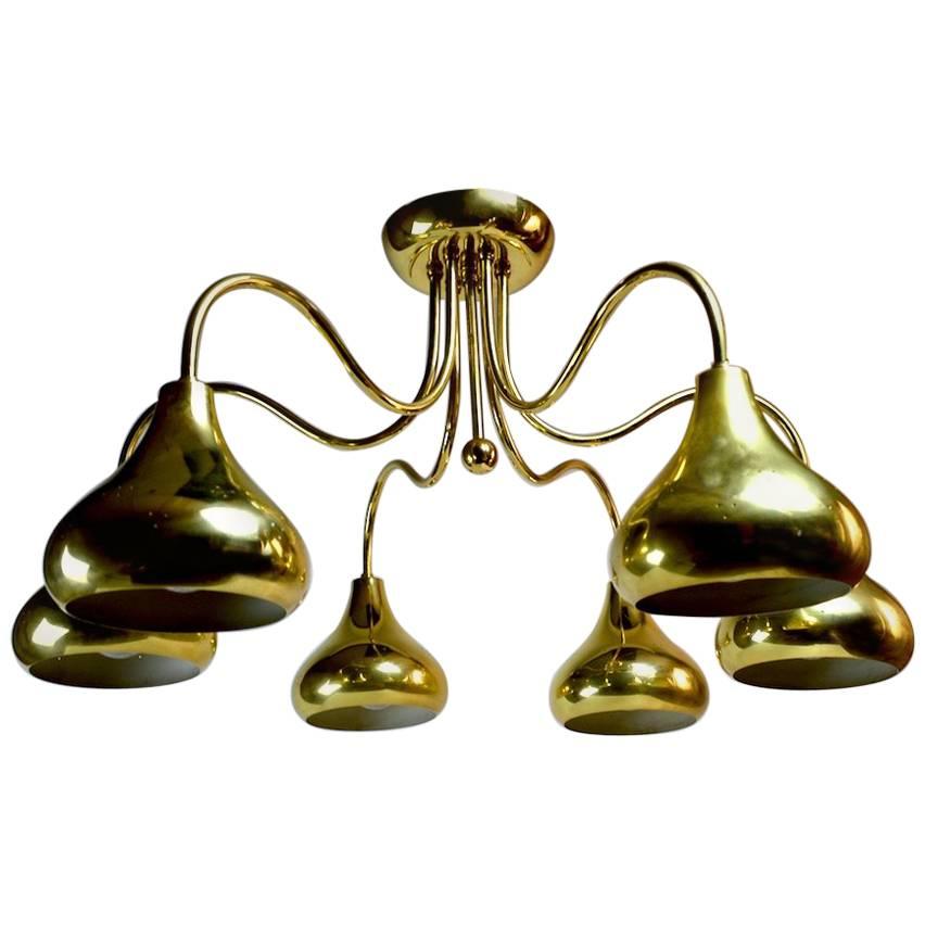 Brass Chandelier Attributed to Tynell by Lightolier