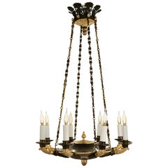 Period Empire Eight-Light Chandelier, 19th Century, Gold Gilt Bronze 12