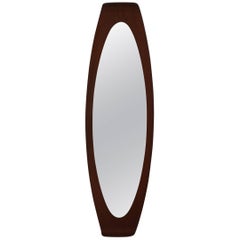 Italian Bentwood Teak Wall Mirror by Franco Campo & Carlo Graffi for Home