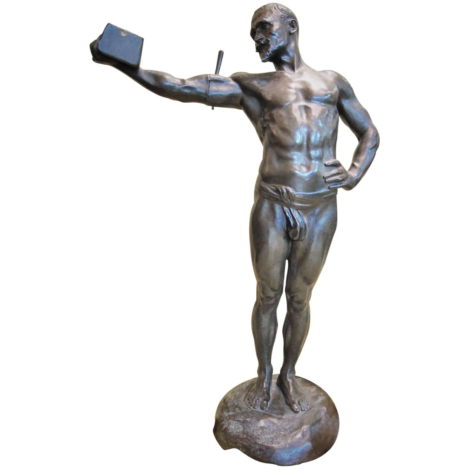 Paul Richer, Weightlifter, French Art Nouveau Bronze Sculpture, ca. 1900