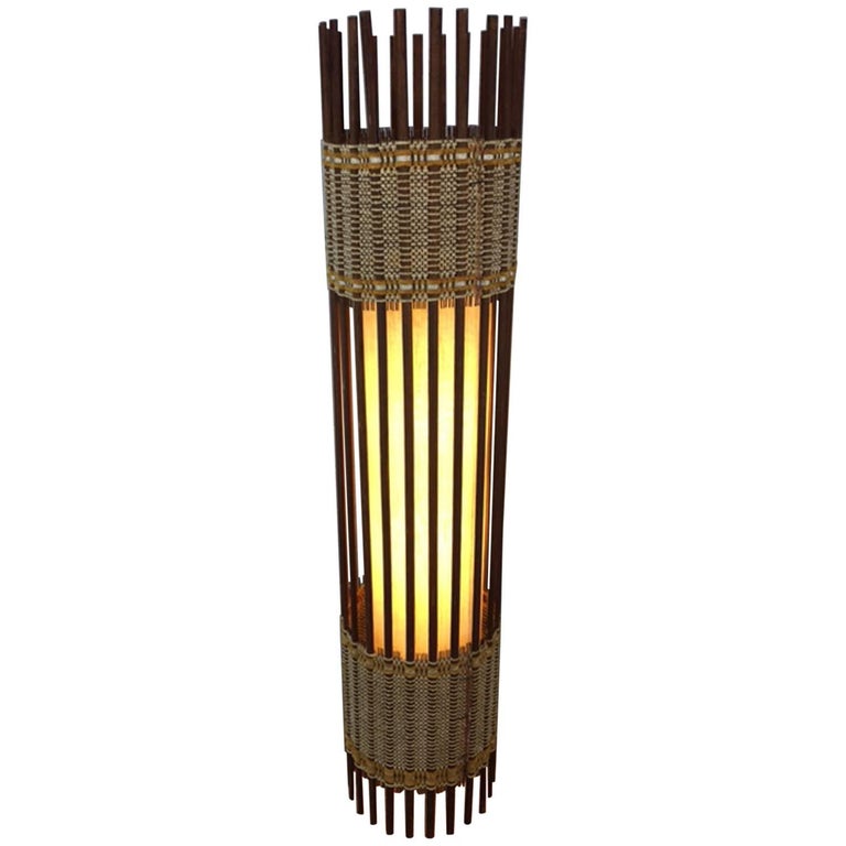 Danish Stick Spindle Floor Lamp in Walnut and Chord For Sale at 1stdibs Danish Stick Spindle Floor Lamp in Walnut and Chord For Sale at 1stdibs
