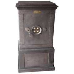 Black Steel, Iron and Wood Safe with All Keys and Working Combination by Bauche