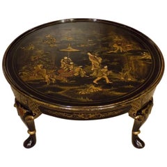 1920s Period Chinoiserie Lacquered Antique Coffee Table