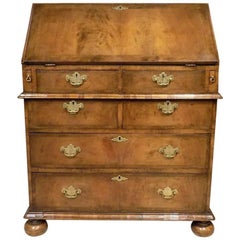 Walnut Crossbanded George I Style Antique Bureau 2