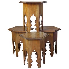 Set of Four Oriental Style Side Tables, France, circa 1920s