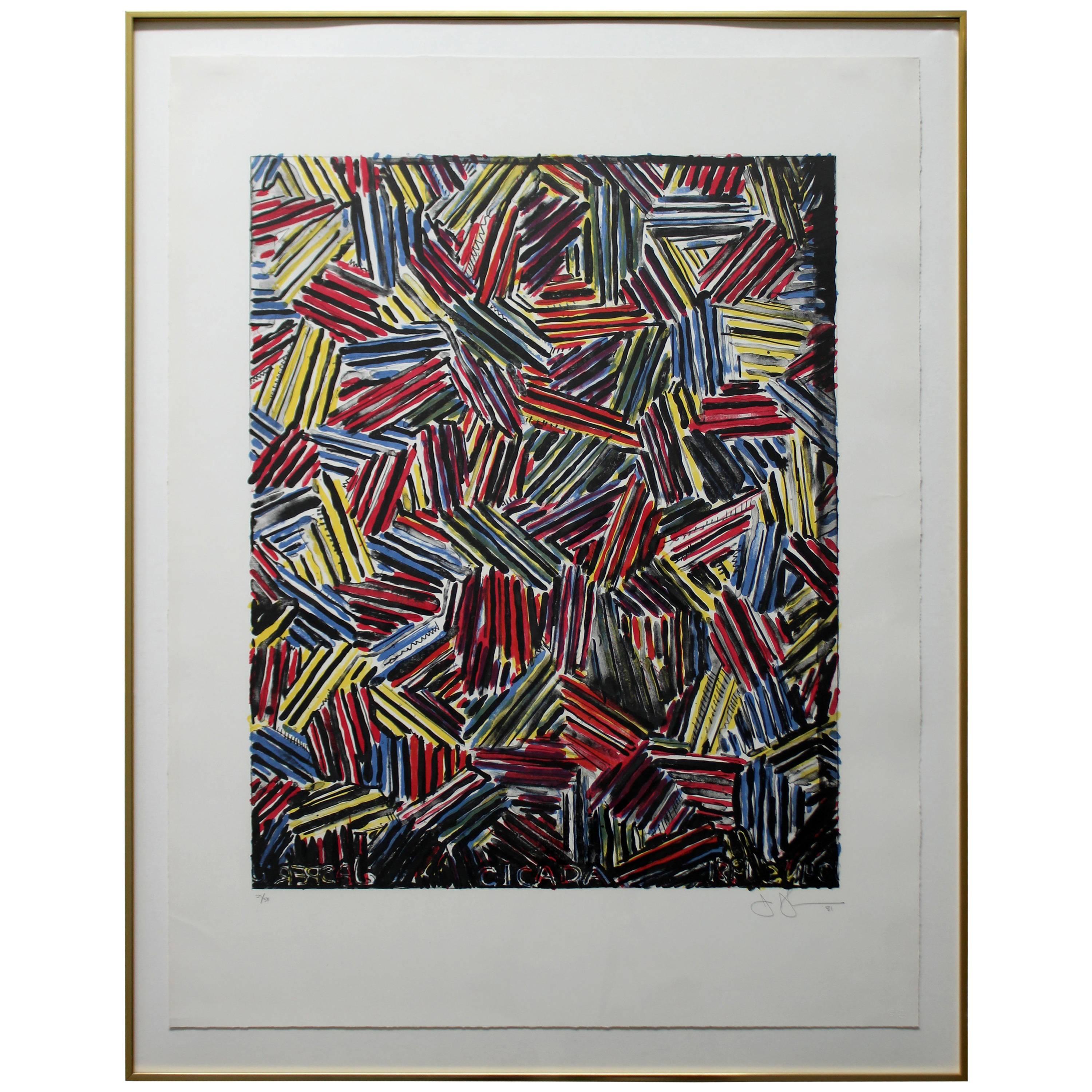 Contemporary Cicada 1981 by Jasper Johns Color Lithograph Signed Numbered 39/58