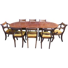 Antique Matching Mahogany Dining Table and Eight Chairs