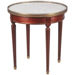 Louis XVI Style Marble-Top "Bouillotte" Side Table, 1940s