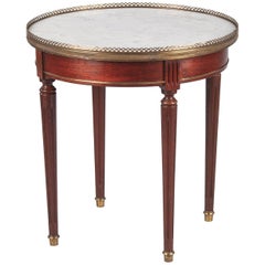 Louis XVI Style Marble-Top "Bouillotte" Side Table, 1940s 5