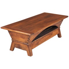 Antique Country French Walnut Coffee Table, 19th Century