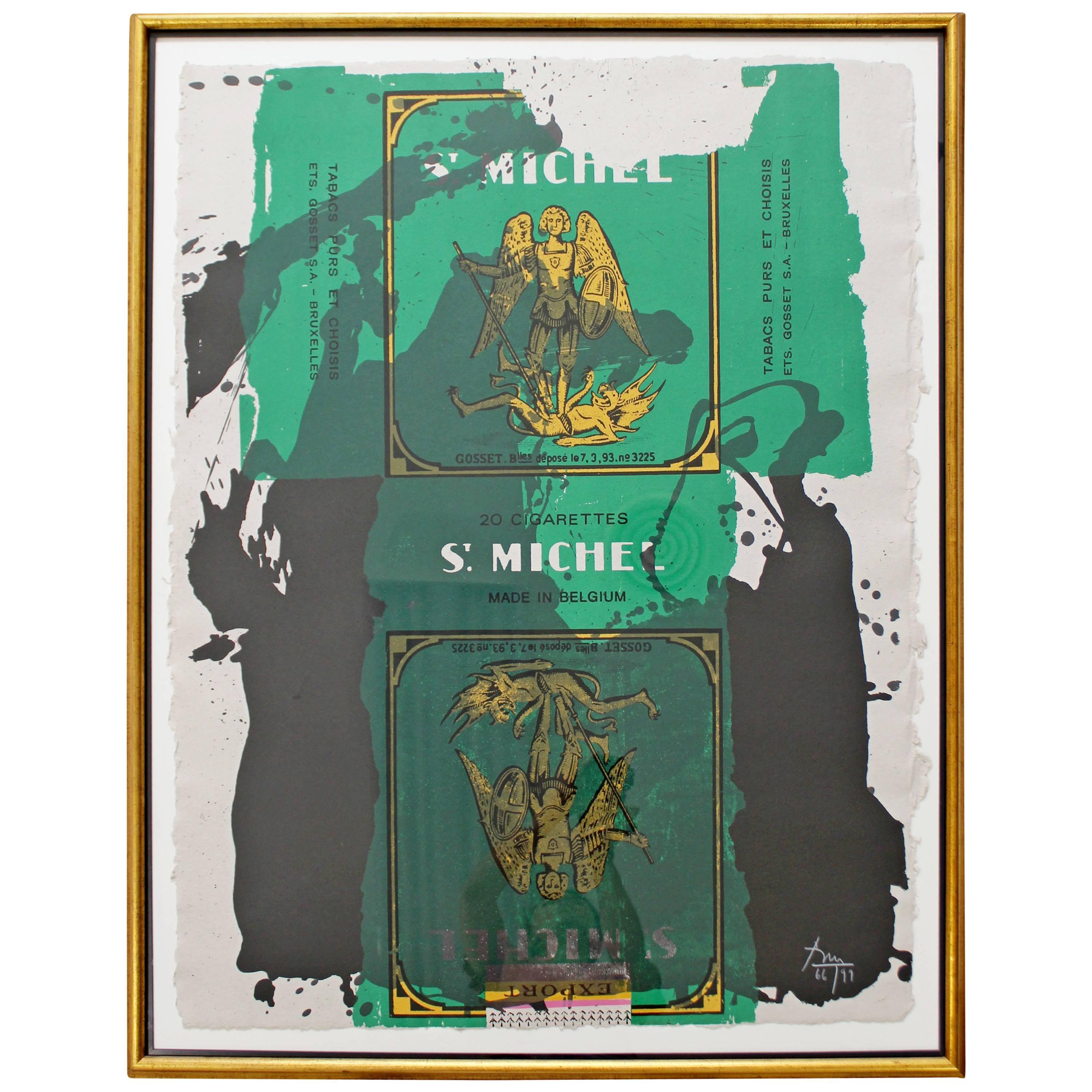 St Michael III Lithograph Screenprint Robert Motherwell Framed Signed Numbered