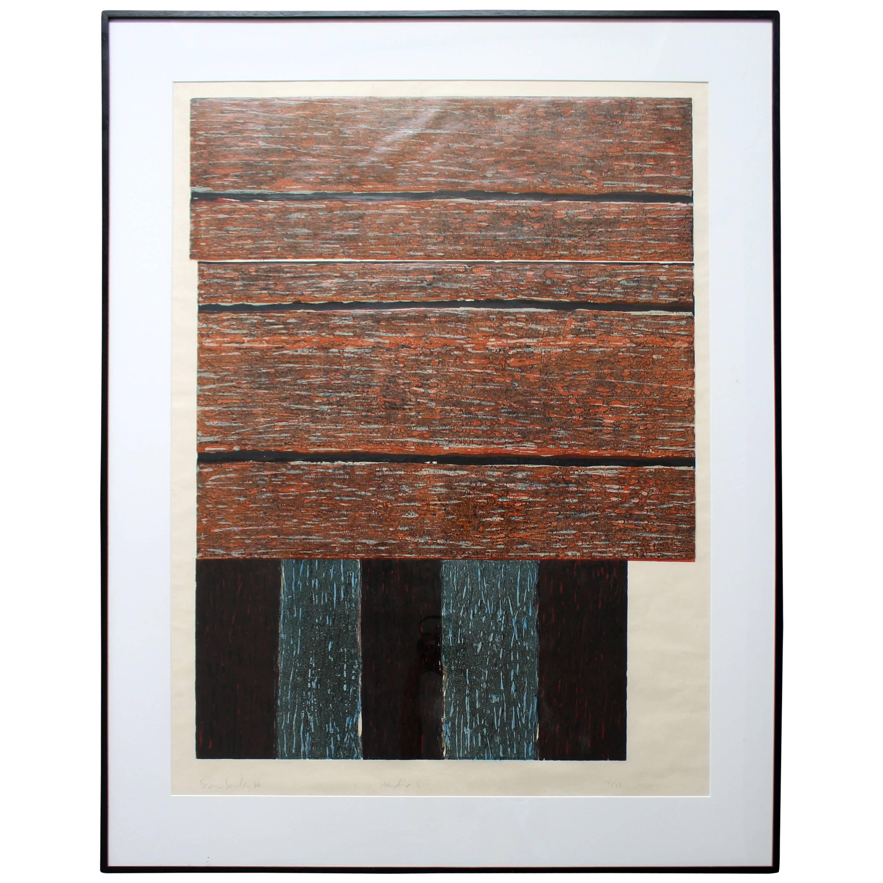 Contemporary Standing II Color Woodcut by Sean Scully Signed Numbered 1986 14/35