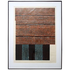 Contemporary Standing II Color Woodcut by Sean Scully Signed Numbered 1986 14/35