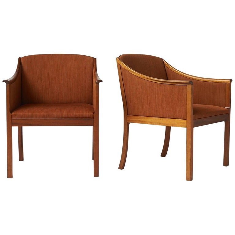 Pair of Lounge Chairs by Ole Wanscher For Sale