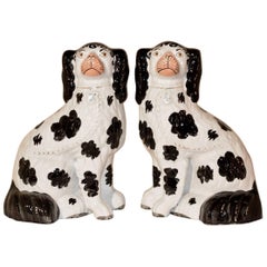 19th Century Pair of Staffordshire Disraeli Spaniels