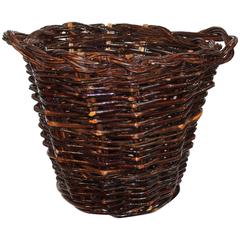 Monumental 20th Century Hickory Gathering Basket