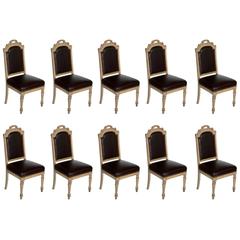 Set of Ten Antique French Dining Chairs