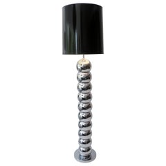 George Kovacs Mid-Century Modern Stacked Chrome Ball Floor Lamp Sonneman