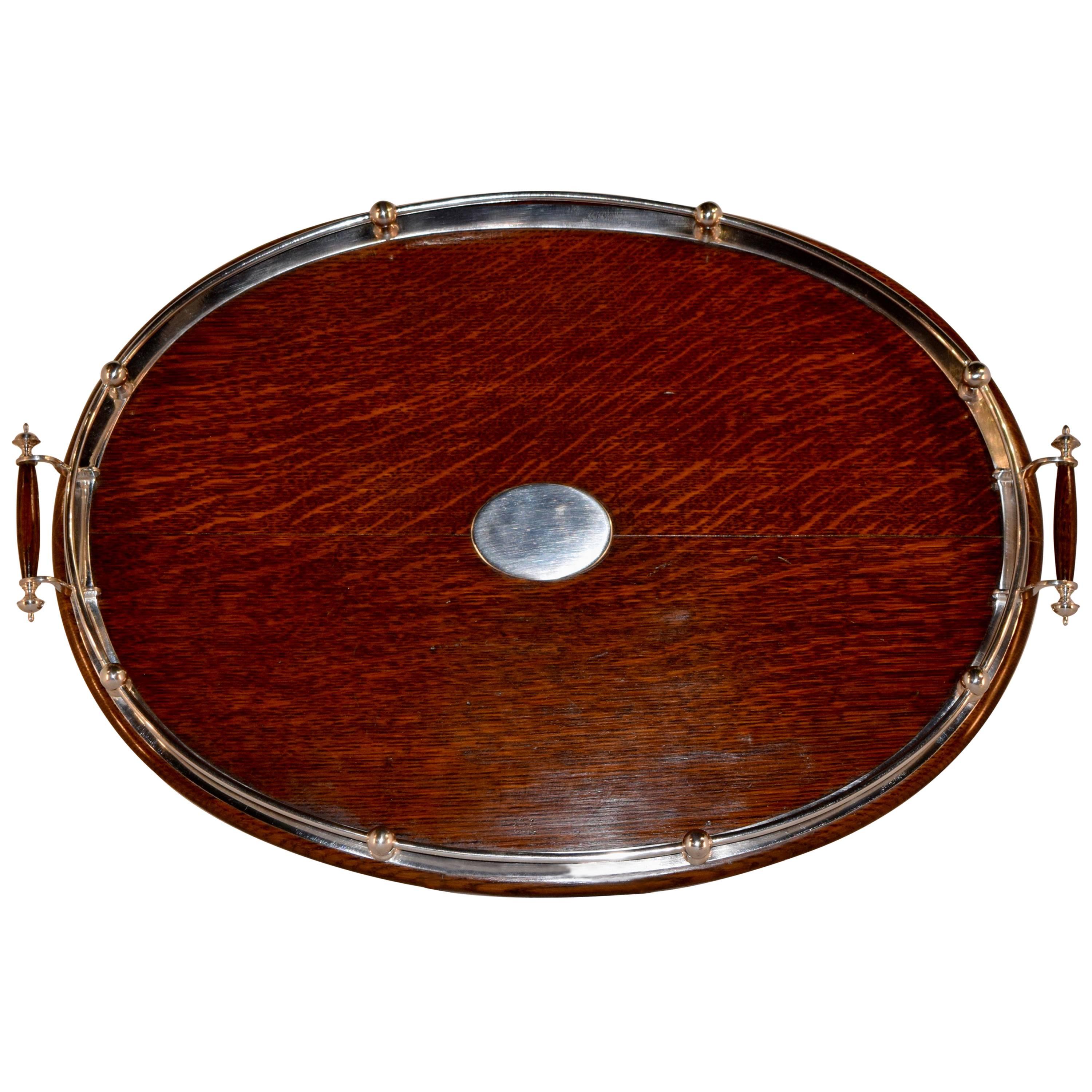 19th Century English Oak Banded Tray