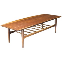 Long Winged Mad Men Coffee Table with Magazine Rack Shelf
