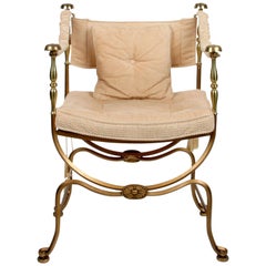 Brass and Steel Campaign Style Armchair