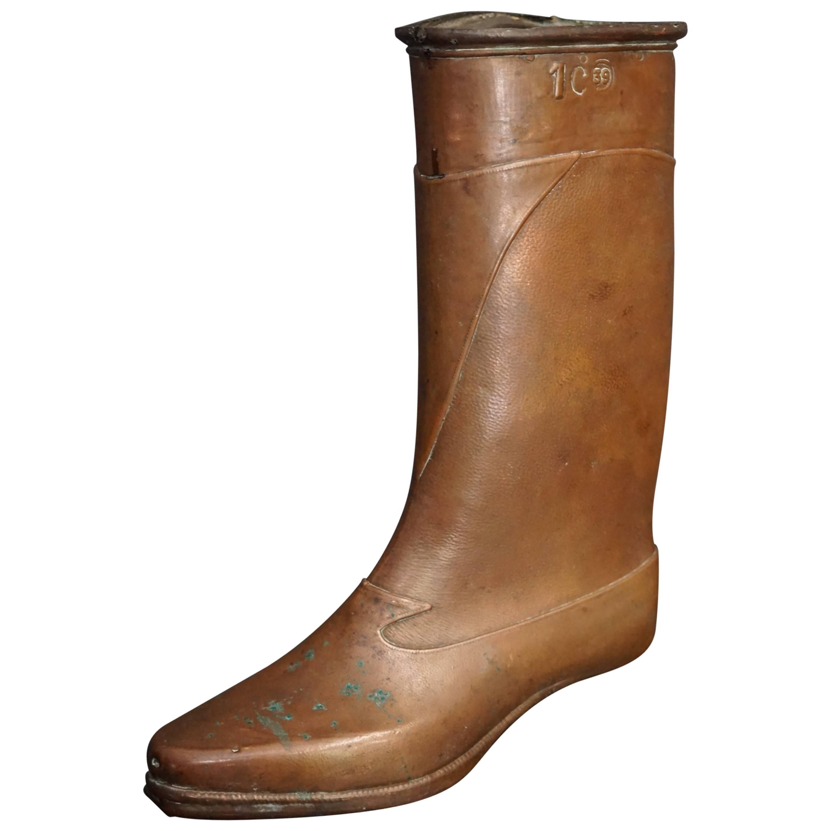 Copper Boot Mold, 1950s at 1stDibs