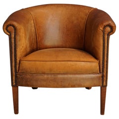 Vintage Cognac Leather Club Chair