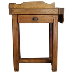 Antique French Oak Butcher's Block, Early 20th Century