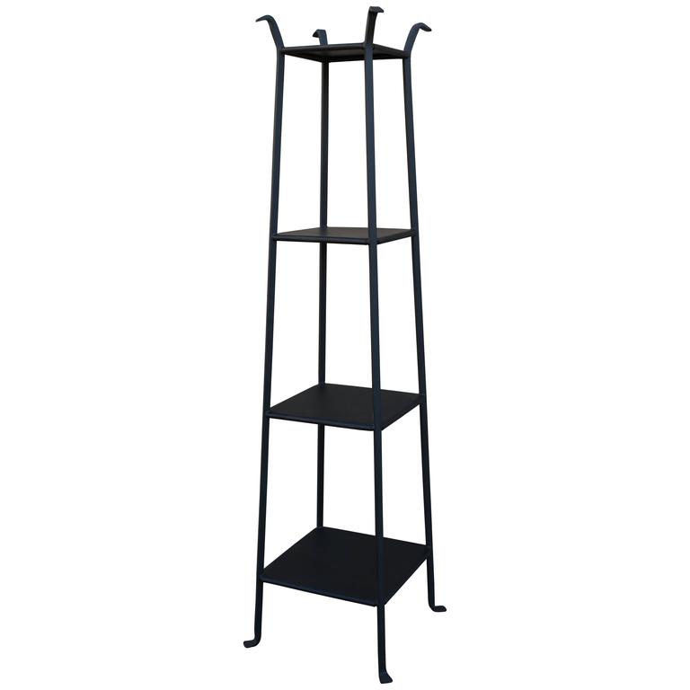 Black Metal Etagere With Graduated Shelves For At 1stdibs Black Metal Etagere With Graduated Shelves For