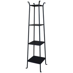Black Metal Etagere with Graduated Shelves
