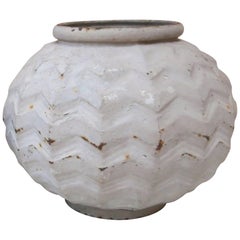 White Cast Iron Vase Art Deco