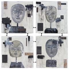 Impressive Abstract Mixed-Media Diptych by Artist Peri Gutierrez