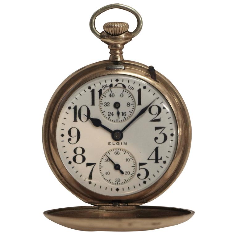 Elgin Veritas 23 Jewel Railroad Pocket Watch with Up Down Indicator at