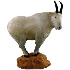 B&G/Bing & Grondahl - Grande figurine rare en grès représentant Muflon et moutons sauvages