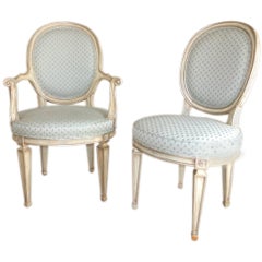 Pair of Louis XV Style Oval Back Chairs by Karges 11