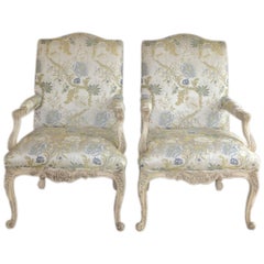 Pair of Louis XV Style Fauteuils by Baker